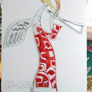 pomysł co pod choinkę Szklany anioł z orkiestry - ręcznie wykonany