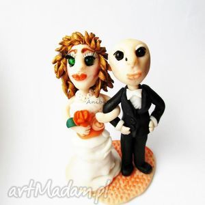 ślub figurka na tort ślubny - faceci są z kosmosu