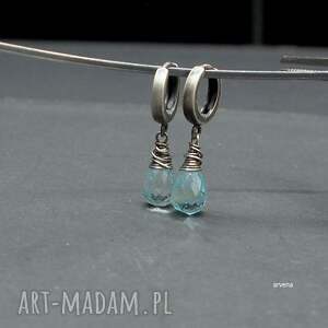 akwamaryn - kolczyki 020, biżuteria autorska, srebro oksydowane