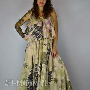 barwiona roślinami dzika spódnica malinowa polana z pełnego koła eco