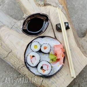zestaw do sushi w stokrotki, naczynia serwowania, ceramika