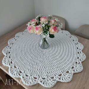 podkładka ze sznurka bawełnianego szydełkowa 80cm jadalni