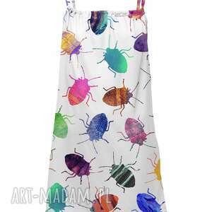 ręcznie wykonane sukienka bez rękawów dla dzieci colorful cockroaches