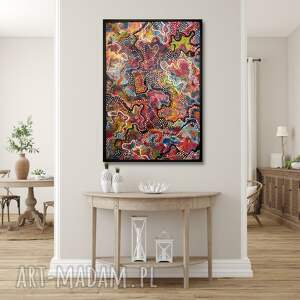 flamenco - obraz ręcznie malowany abstrakcja, kolory salonu sypialnia