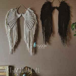 skrzydła anioła xxl makrama ecru, jasne dodatki, białe dekoracje