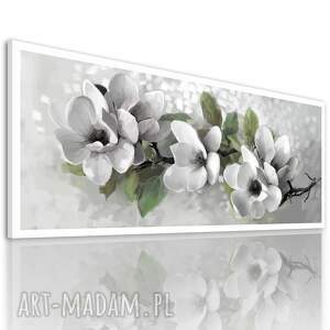obraz drukowany na płótnie kwiaty magnolii w pastelowych barwach - format 147x60cm