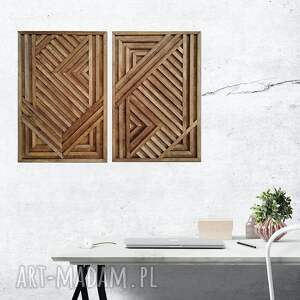 obraz z drewna, dekoracja ścienna /122 - manuela 2/, drewniany, dyptyk