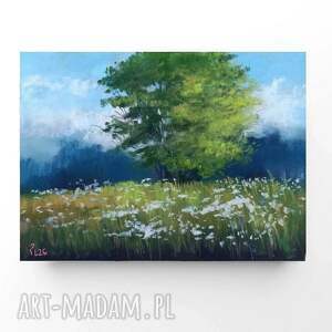 Drzewo - oryginalny rysunek suchymi pastelami 18 x 24 cm