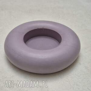 świecznik na tealight - oponka fioletowy, pomysł prezent, gips polimerowy