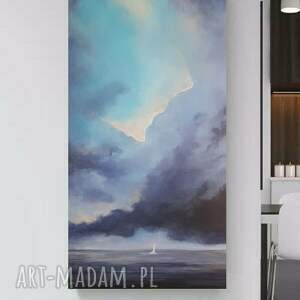 NA obraz akrylowy formatu 100/50 cm morze, łódź