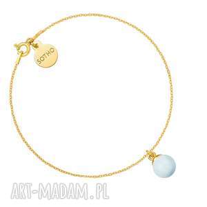 sotho złota bransoletka z niebieską pastelową perłą swarovski crystal