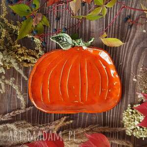 badura ceramika patera dekoracyjna dynia, dekoracja jesień halloween, dodatki