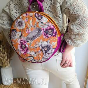 Damski Czapla Pomarańczowy, plecak okrągły