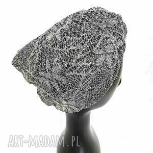 turban codzienny koronkowy szary obwód uniwersalny, zwraca uwagę, polecane duszom