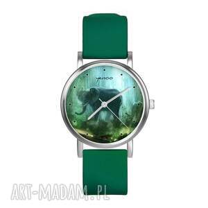 yenoo zegarek mały - słoń, dżungla silikonowy, zielony niej