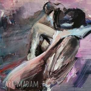 purple - 100x70cm obraz do sypialni obrazy nad łóżko, kobieta duży