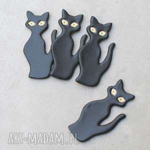 zestaw magnesów koty, czarny kot, zwierzęta