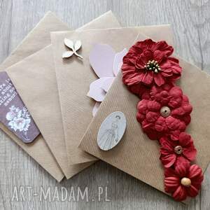 Zestaw 4 kopert ozdobnych kwadratowych 3D, koperty, ozdobne