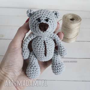 maskotki miś amigurumi szary, 291 misio breloczek