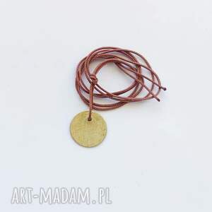 świąteczny prezent, okrąg wisiorek, sznurek, mosiądz