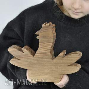 Radosna kura - drewno orzecha, drewniana, dekoracja, dodatki, dziecko