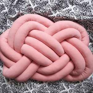 poduszka dekoracyjna supeł, precel - pastelowy róż / knot pillow pastel pink