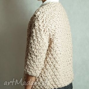 handmade swetry short beige chunky