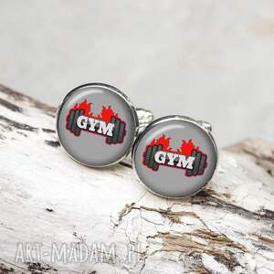 spinki do koszuli dla kulturysty love gym, siłka siłownia, prezent