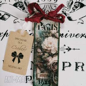 Ozdobna zawieszka z różami - decoupage vintage
