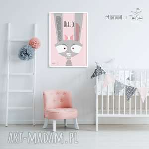 timosimo - autorski plakat w stylu skandynawskim z antyramą baby bunny