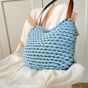 torebki boho wave bag - błękitna mgiełka niebieska duża torba, torba na lato