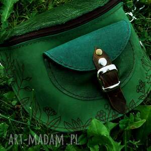 Skórzana nerka LEŚNE LICHO jesienne liście, torebka