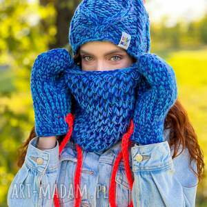 mały komin merino 66 niebieskości wełny premium