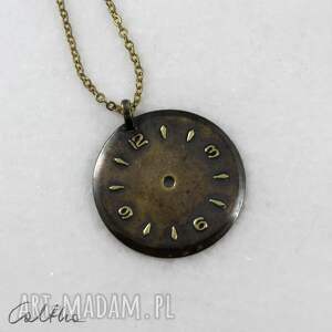 handmade wisiorki zegar - mosiężny wisiorek (2301 05)