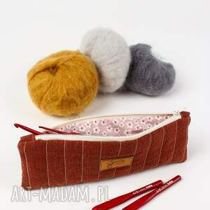 Prezent Piórnik lniany / mini kosmetyczka, etui podróżne