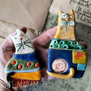 kolorowe bajkowe koty, ceramika