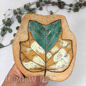 handmade ceramika ceramiczna miseczka talerzyk - liść