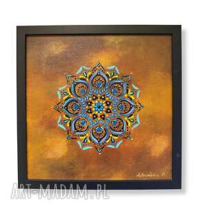 mandala w ramie 25x25cm, obraz, dekoracje, wyjątkowy prezent