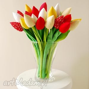 handmade dekoracje bawełniane tulipany