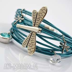 handmade bransoletka meenias with dragonfly in turquoise