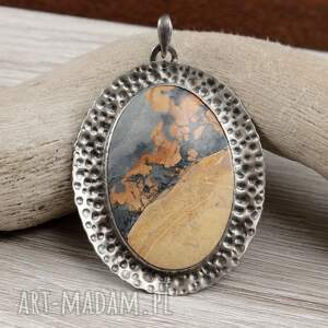 Jaspis Maligano i srebro 1984a, wisior - jaspisem