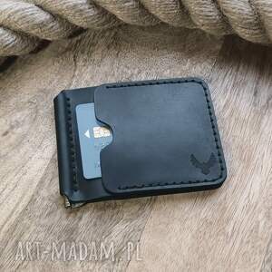Portfel banknotówka z klipsem na banknoty na karty męski skórzany