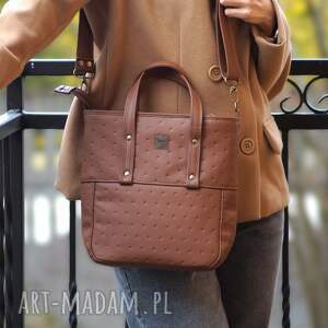 Prezent mała brązowa na ramię, wegańska torebka