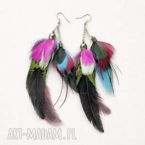 Lekkie kolczyki Boho pióra kol, fo, dam, et, bo, fri