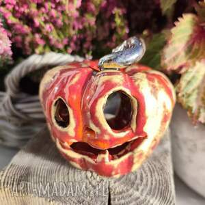 Ceramiczna dynia halloweenowa - ręcznie robiony lampion