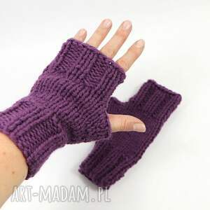 mitenki rękawiczki z jednym palcem unisex wrzosowe, bez palcow