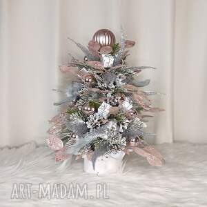 dekoracje świąteczne choinka z szyszek ptaszkami glamour dekoracja świąteczna