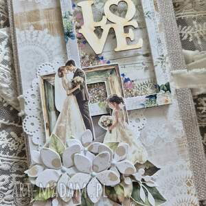 prezent na ślub, album zdjęcia z kartką i pudełkiem