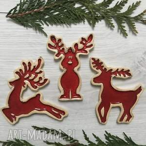 handmade prezent świąteczny zestaw 3 magnesów świątecznych