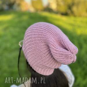 ręcznie robione czapki różowa czapa